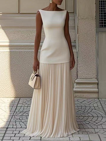 Halter Neck Strapless Pleated Mini Dress